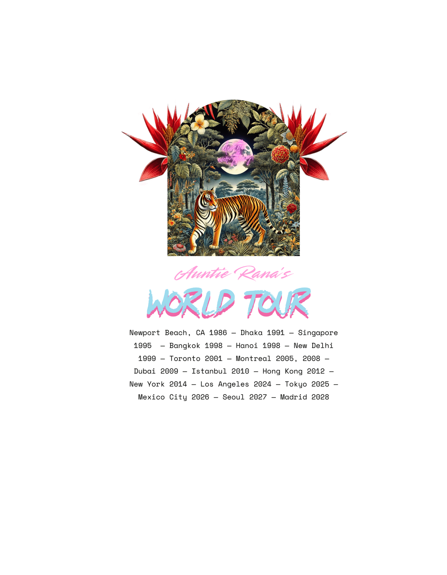 Women's T-Shirt, Heavyweight, Streetstyle: World Tour - Auntie Rana's