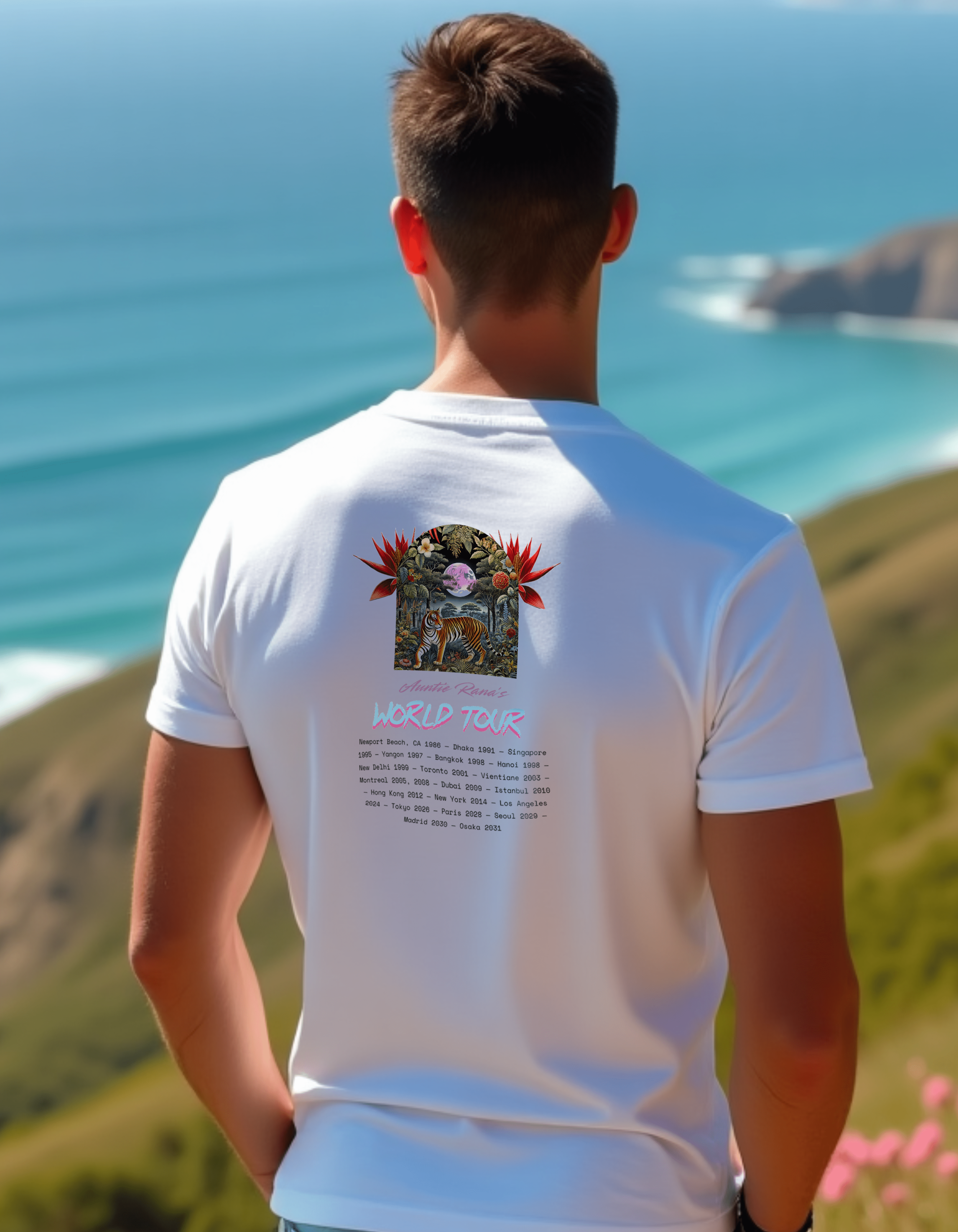 Men's T-Shirt: World Tour! - Auntie Rana's